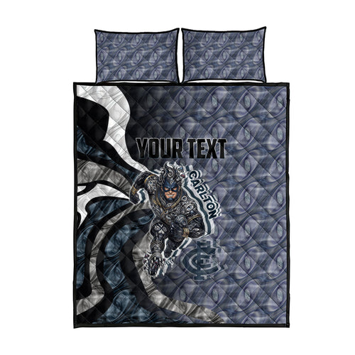 Personalised Carlton Quilt Bed Set Trippy Psychedelic Abstract Art Mascot Football Fans