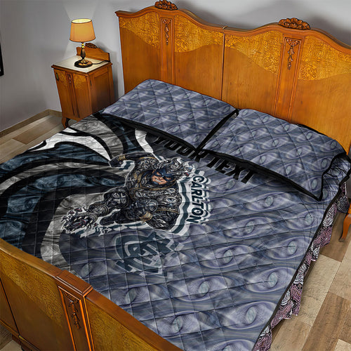 Personalised Carlton Quilt Bed Set Trippy Psychedelic Abstract Art Mascot Football Fans