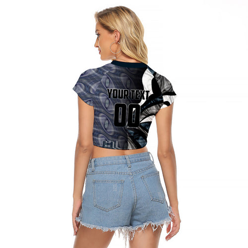 Personalised Carlton Raglan Cropped T Shirt Trippy Psychedelic Abstract Art Mascot Football Fans