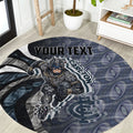 Personalised Carlton Round Carpet Trippy Psychedelic Abstract Art Mascot Football Fans