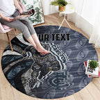 Personalised Carlton Round Carpet Trippy Psychedelic Abstract Art Mascot Football Fans