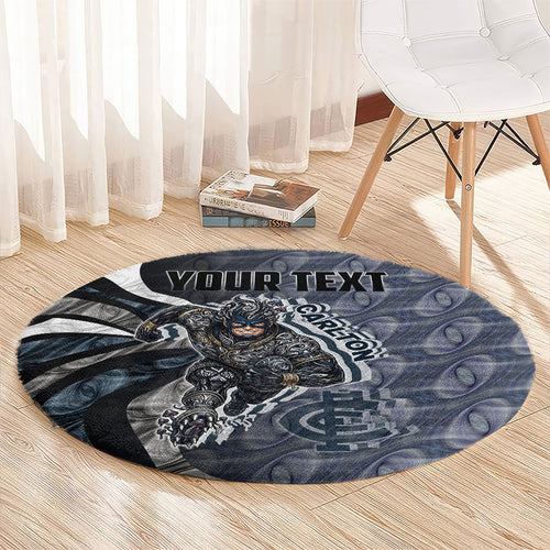 Personalised Carlton Round Carpet Trippy Psychedelic Abstract Art Mascot Football Fans