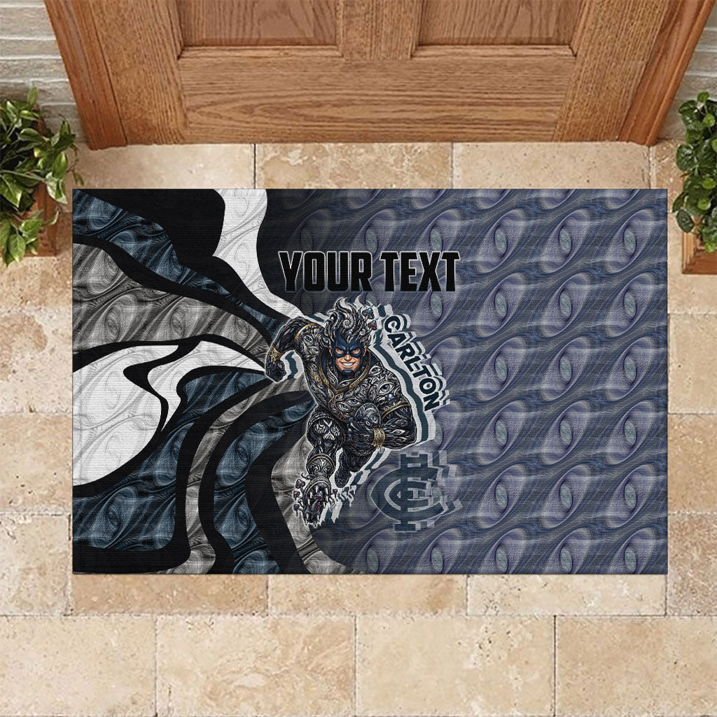 Personalised Carlton Rubber Doormat Trippy Psychedelic Abstract Art Mascot Football Fans