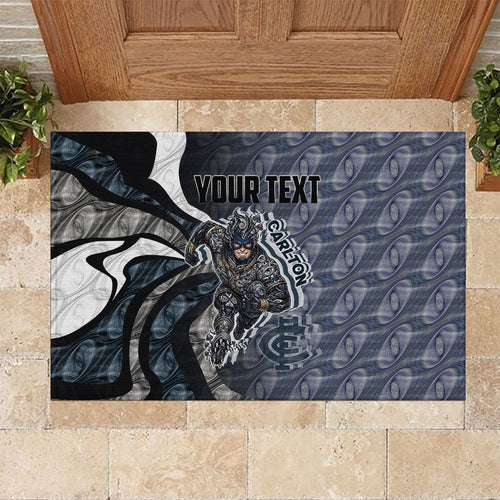 Personalised Carlton Rubber Doormat Trippy Psychedelic Abstract Art Mascot Football Fans