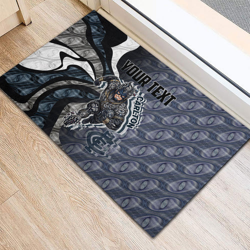 Personalised Carlton Rubber Doormat Trippy Psychedelic Abstract Art Mascot Football Fans