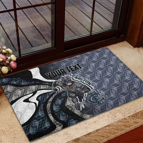 Personalised Carlton Rubber Doormat Trippy Psychedelic Abstract Art Mascot Football Fans