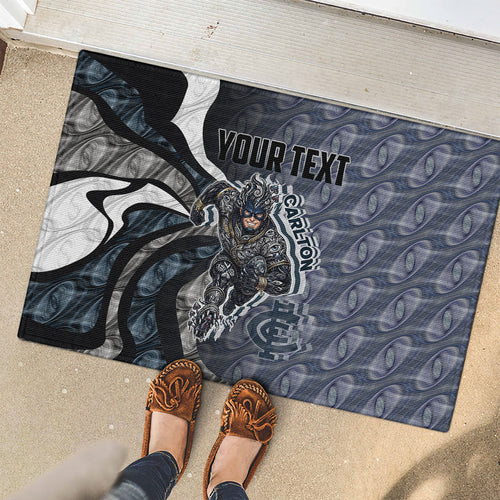 Personalised Carlton Rubber Doormat Trippy Psychedelic Abstract Art Mascot Football Fans