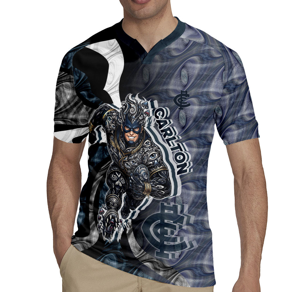 Personalised Carlton Rugby Jersey Trippy Psychedelic Abstract Art Mascot Football Fans