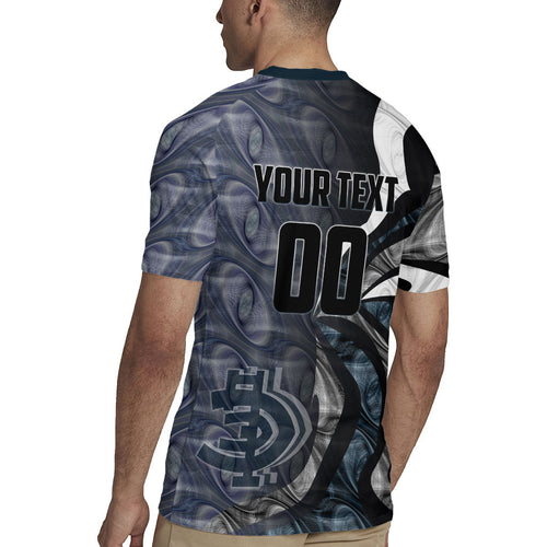 Personalised Carlton Rugby Jersey Trippy Psychedelic Abstract Art Mascot Football Fans