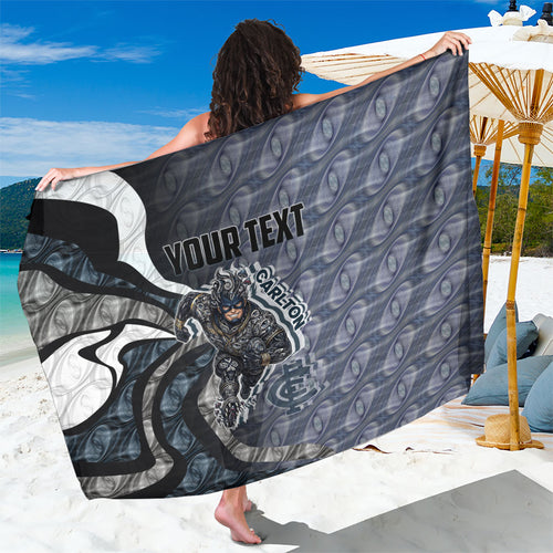 Personalised Carlton Sarong Trippy Psychedelic Abstract Art Mascot Football Fans