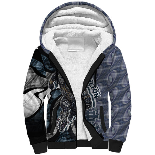 Personalised Carlton Sherpa Hoodie Trippy Psychedelic Abstract Art Mascot Football Fans
