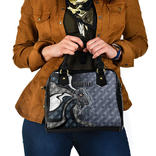 Personalised Carlton Shoulder Handbag Trippy Psychedelic Abstract Art Mascot Football Fans