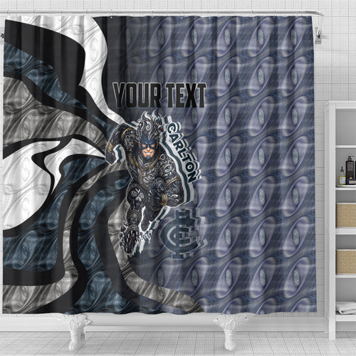 Personalised Carlton Shower Curtain Trippy Psychedelic Abstract Art Mascot Football Fans