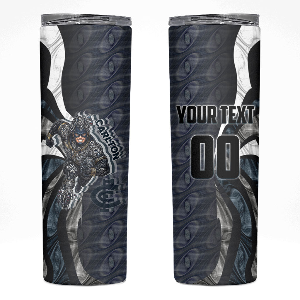 Personalised Carlton Skinny Tumbler Trippy Psychedelic Abstract Art Mascot Football Fans