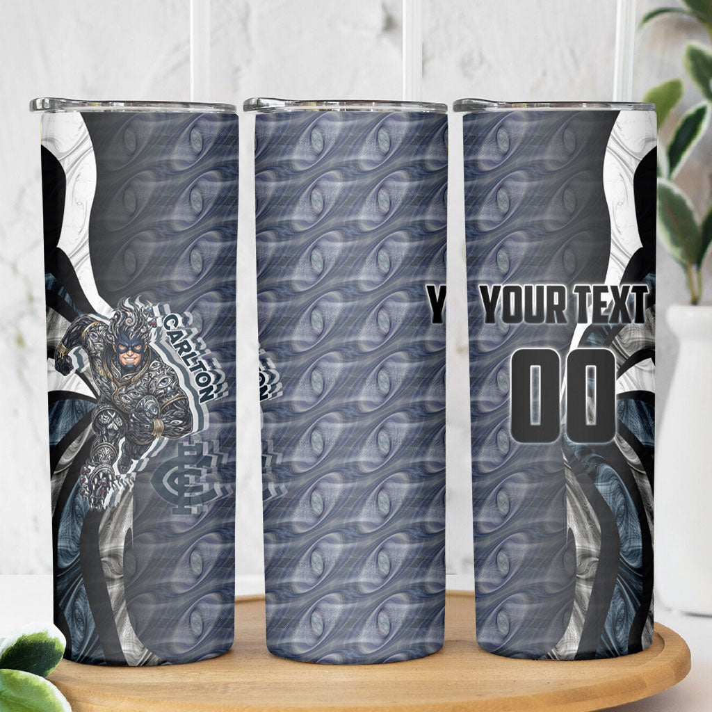 Personalised Carlton Skinny Tumbler Trippy Psychedelic Abstract Art Mascot Football Fans