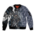 Personalised Carlton Sleeve Zip Bomber Jacket Trippy Psychedelic Abstract Art Mascot Football Fans