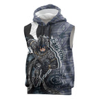 Personalised Carlton Sleeveless Hoodie Trippy Psychedelic Abstract Art Mascot Football Fans