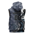 Personalised Carlton Sleeveless Hoodie Trippy Psychedelic Abstract Art Mascot Football Fans