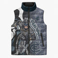 Personalised Carlton Sleeveless Puffer Jacket Trippy Psychedelic Abstract Art Mascot Football Fans