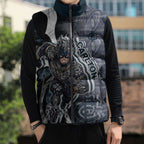 Personalised Carlton Sleeveless Puffer Jacket Trippy Psychedelic Abstract Art Mascot Football Fans