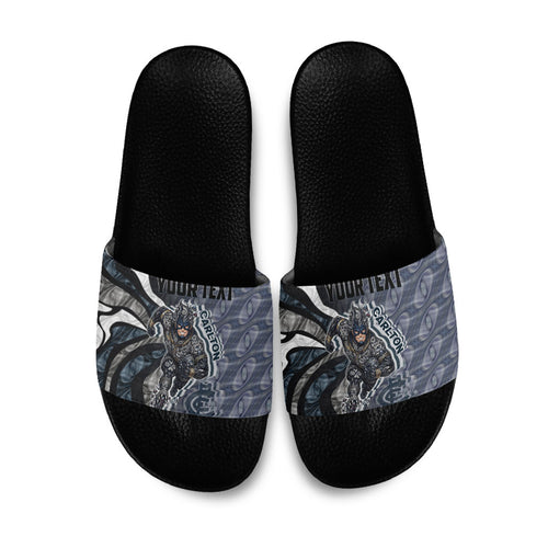 Personalised Carlton Slide Sandals Trippy Psychedelic Abstract Art Mascot Football Fans
