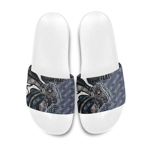 Personalised Carlton Slide Sandals Trippy Psychedelic Abstract Art Mascot Football Fans