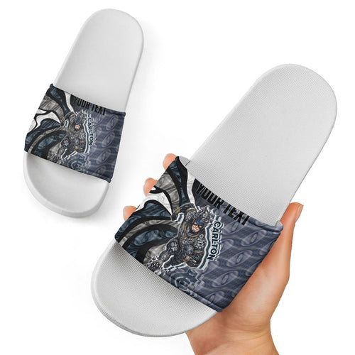 Personalised Carlton Slide Sandals Trippy Psychedelic Abstract Art Mascot Football Fans