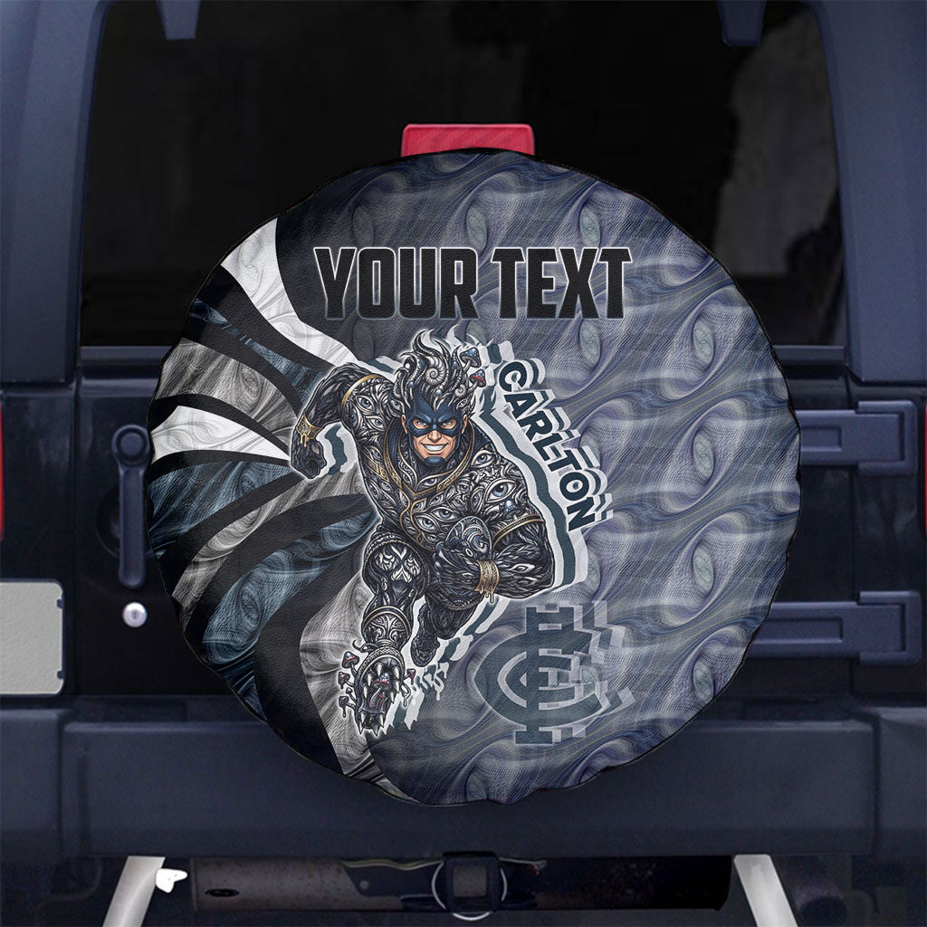Personalised Carlton Spare Tire Cover Trippy Psychedelic Abstract Art Mascot Football Fans