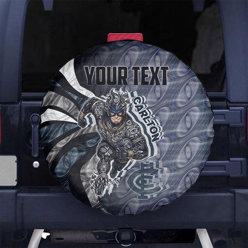 Personalised Carlton Spare Tire Cover Trippy Psychedelic Abstract Art Mascot Football Fans