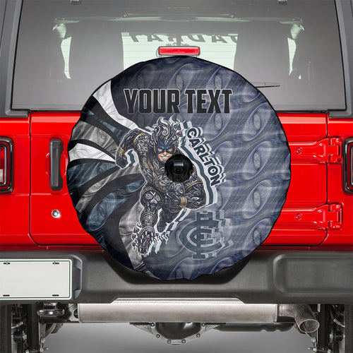 Personalised Carlton Spare Tire Cover Trippy Psychedelic Abstract Art Mascot Football Fans