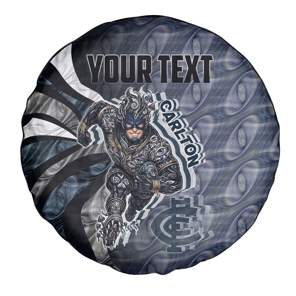 Personalised Carlton Spare Tire Cover Trippy Psychedelic Abstract Art Mascot Football Fans