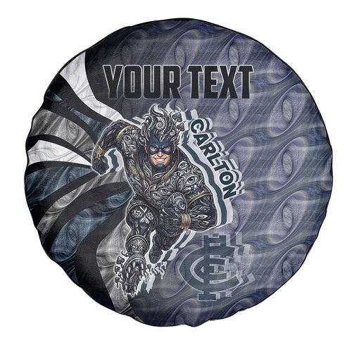Personalised Carlton Spare Tire Cover Trippy Psychedelic Abstract Art Mascot Football Fans
