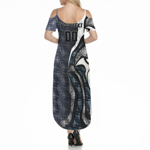 Personalised Carlton Summer Maxi Dress Trippy Psychedelic Abstract Art Mascot Football Fans