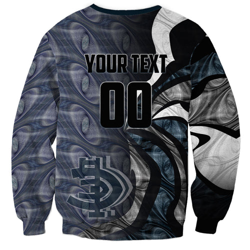Personalised Carlton Sweatshirt Trippy Psychedelic Abstract Art Mascot Football Fans