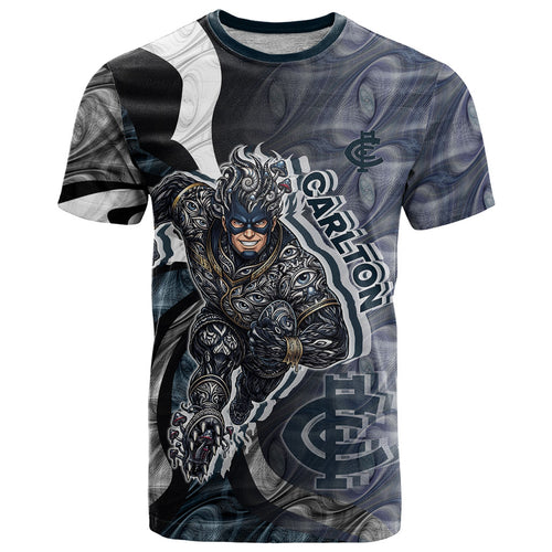 Personalised Carlton T Shirt Trippy Psychedelic Abstract Art Mascot Football Fans