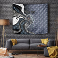 Personalised Carlton Tapestry Trippy Psychedelic Abstract Art Mascot Football Fans