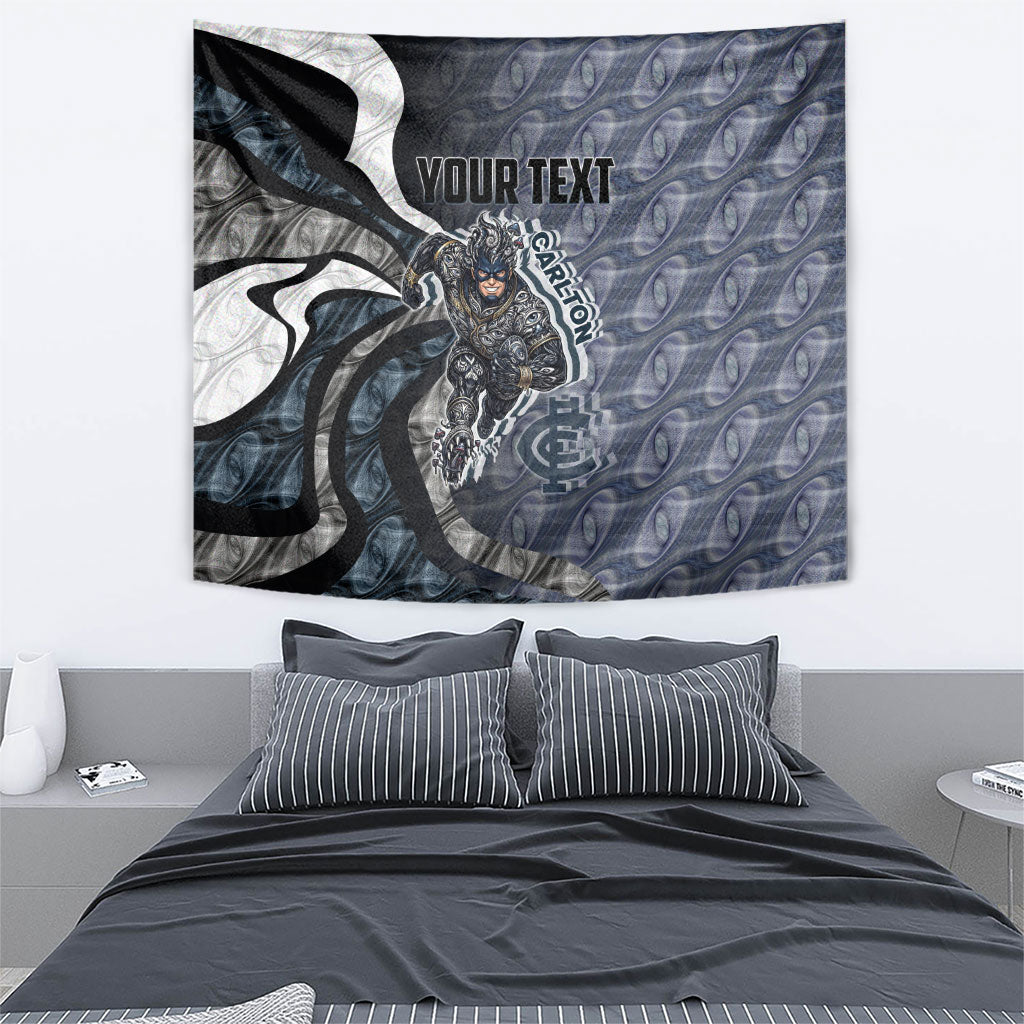 Personalised Carlton Tapestry Trippy Psychedelic Abstract Art Mascot Football Fans