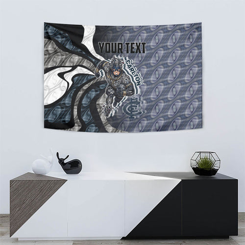 Personalised Carlton Tapestry Trippy Psychedelic Abstract Art Mascot Football Fans
