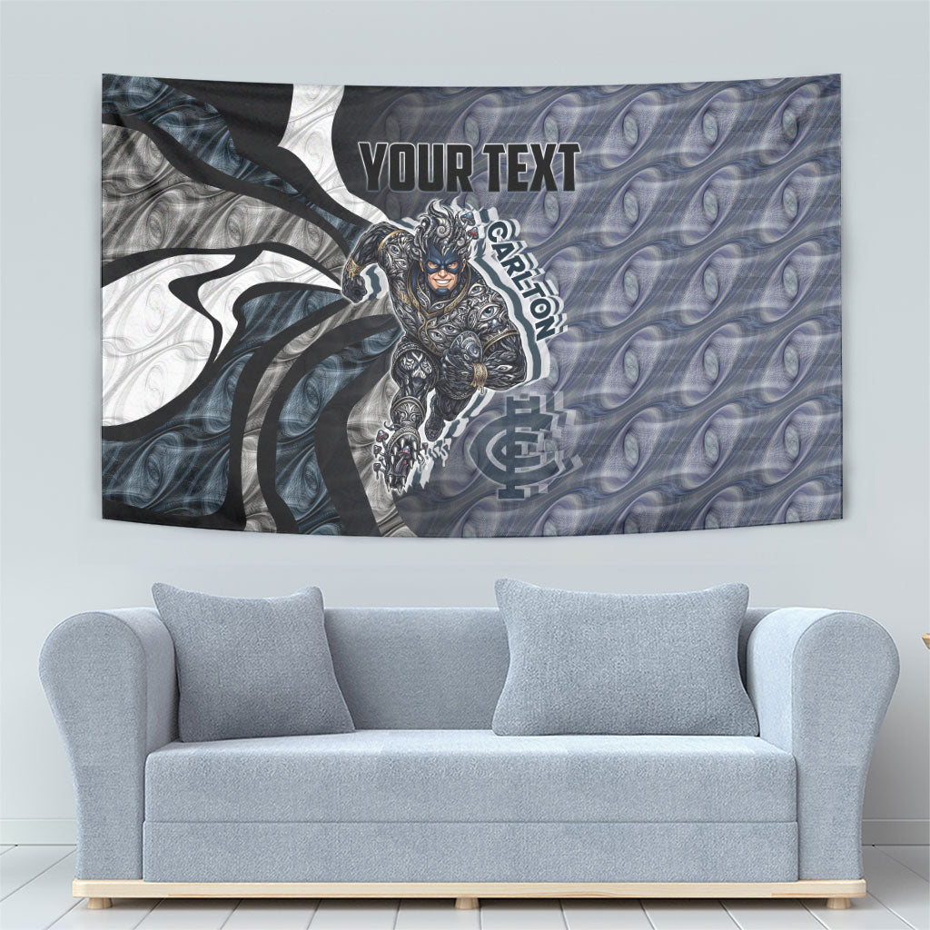 Personalised Carlton Tapestry Trippy Psychedelic Abstract Art Mascot Football Fans