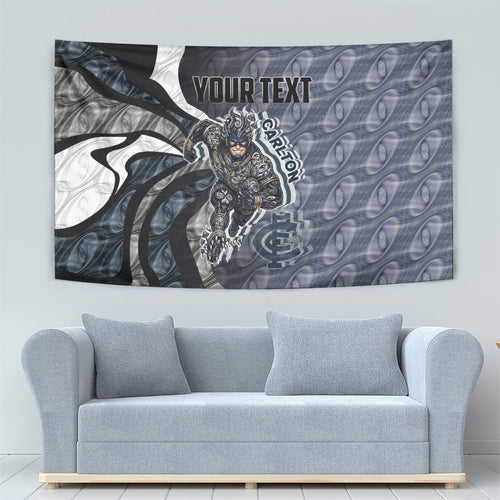 Personalised Carlton Tapestry Trippy Psychedelic Abstract Art Mascot Football Fans