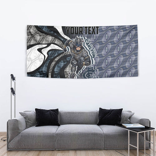 Personalised Carlton Tapestry Trippy Psychedelic Abstract Art Mascot Football Fans
