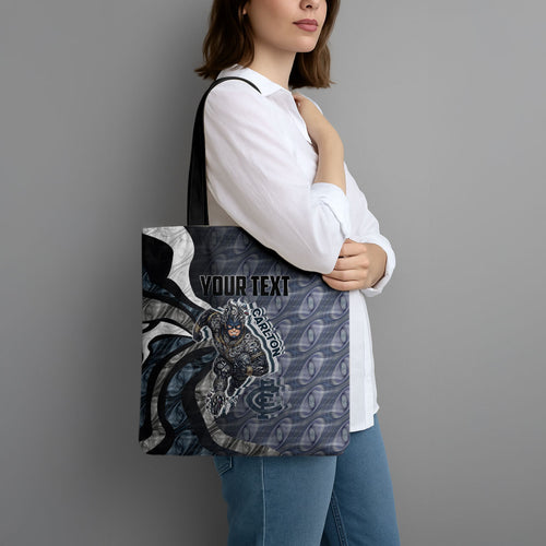 Personalised Carlton Tote Bag Trippy Psychedelic Abstract Art Mascot Football Fans