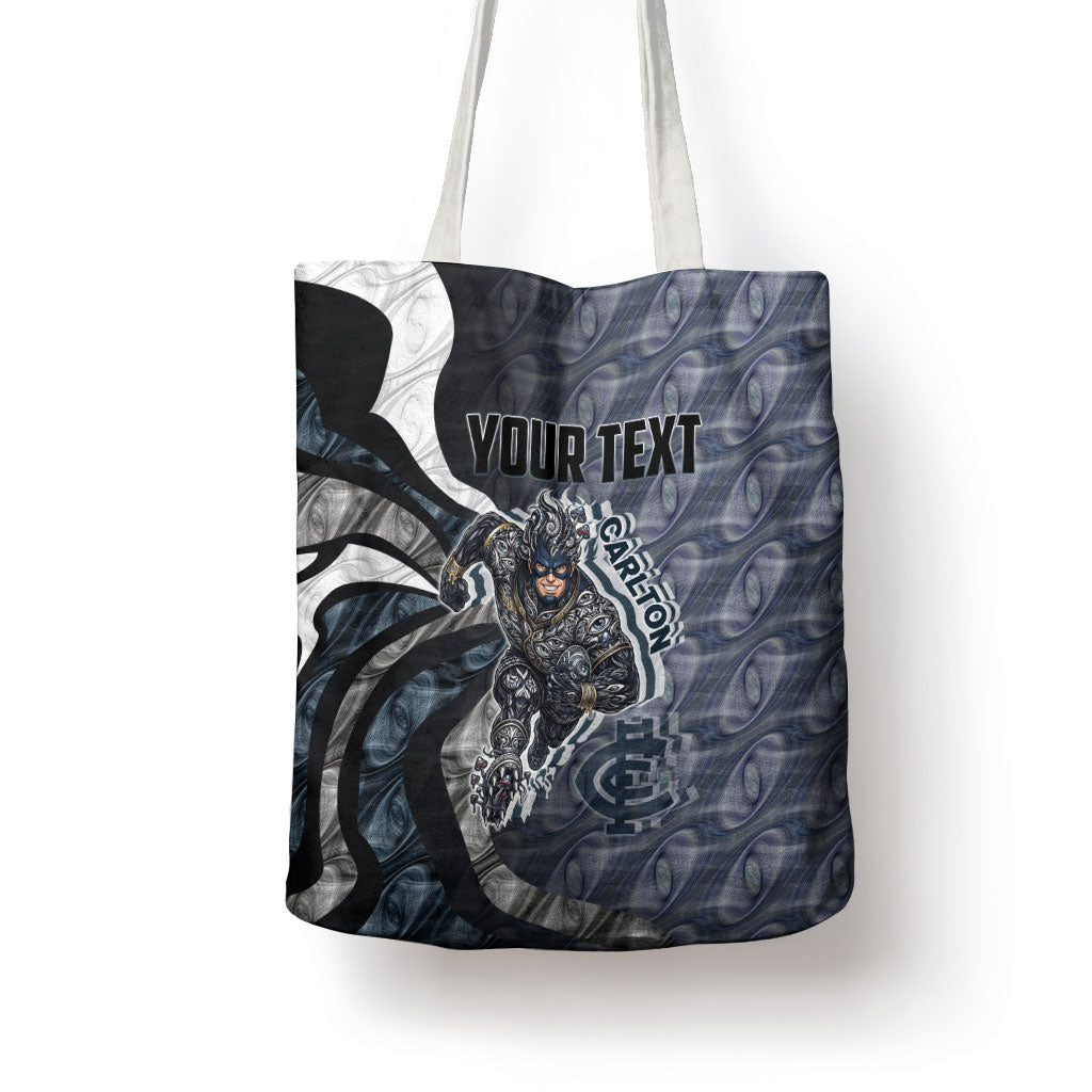 Personalised Carlton Tote Bag Trippy Psychedelic Abstract Art Mascot Football Fans