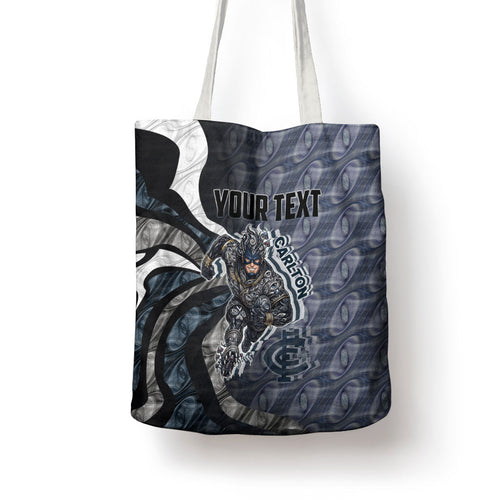 Personalised Carlton Tote Bag Trippy Psychedelic Abstract Art Mascot Football Fans