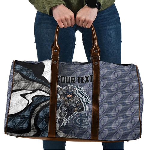 Personalised Carlton Travel Bag Trippy Psychedelic Abstract Art Mascot Football Fans