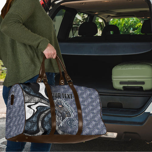 Personalised Carlton Travel Bag Trippy Psychedelic Abstract Art Mascot Football Fans