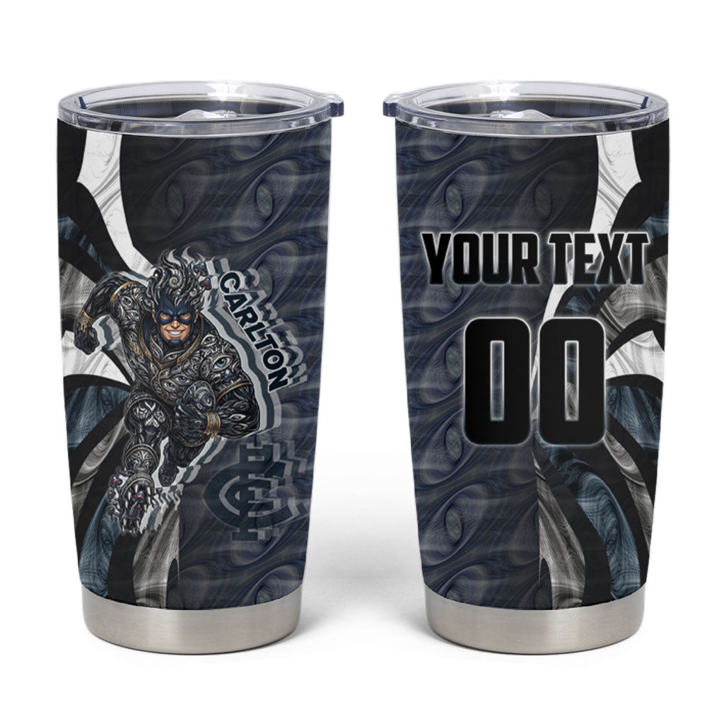 Personalised Carlton Tumbler Cup Trippy Psychedelic Abstract Art Mascot Football Fans