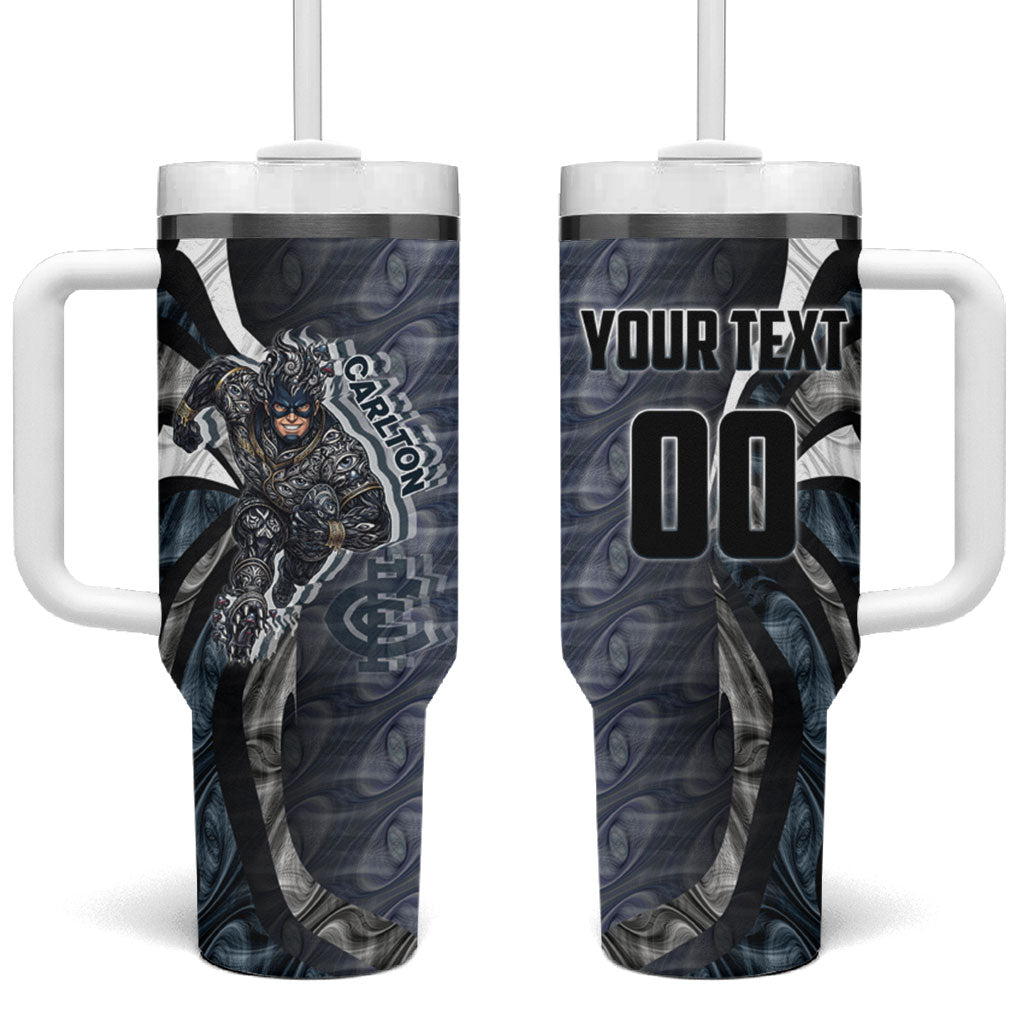 Personalised Carlton Tumbler With Handle Trippy Psychedelic Abstract Art Mascot Football Fans