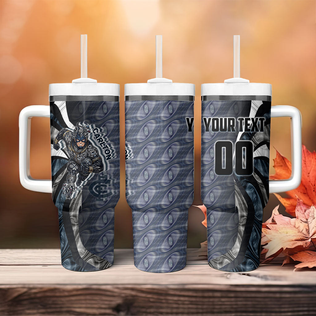 Personalised Carlton Tumbler With Handle Trippy Psychedelic Abstract Art Mascot Football Fans