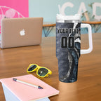 Personalised Carlton Tumbler With Handle Trippy Psychedelic Abstract Art Mascot Football Fans